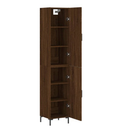 Buffet haut Chêne marron 34,5x34x180 cm Bois d'ingénierie