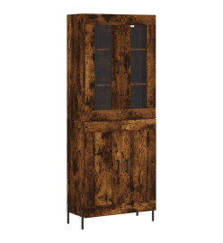 Buffet haut Chêne fumé 69,5x34x180 cm Bois d'ingénierie