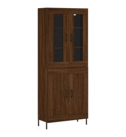 Buffet haut Chêne marron 69,5x34x180 cm Bois d'ingénierie