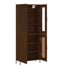 Buffet haut Chêne marron 69,5x34x180 cm Bois d'ingénierie