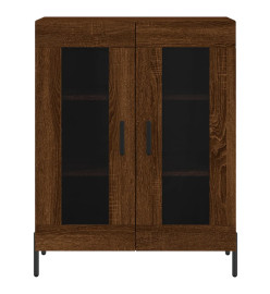 Buffet haut Chêne marron 69,5x34x180 cm Bois d'ingénierie