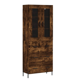 Buffet haut Chêne fumé 69,5x34x180 cm Bois d'ingénierie