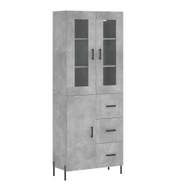 Buffet haut Gris béton 69,5x34x180 cm Bois d'ingénierie