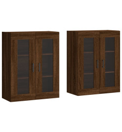 Armoires murales 2 pcs chêne marron bois d'ingénierie