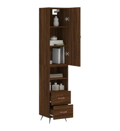 Buffet haut Chêne marron 34,5x34x180 cm Bois d'ingénierie