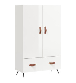 Buffet haut blanc brillant 69,5x31x115 cm bois d'ingénierie