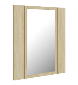 Armoire à miroir à LED de bain Chêne sonoma 40x12x45 Acrylique