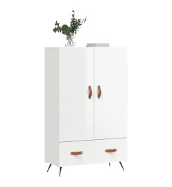 Buffet haut blanc brillant 69,5x31x115 cm bois d'ingénierie