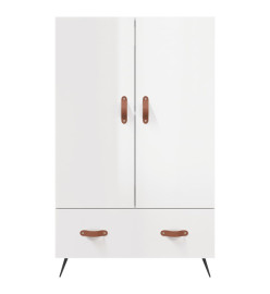 Buffet haut blanc brillant 69,5x31x115 cm bois d'ingénierie