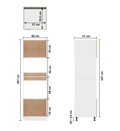 Armoire à micro-ondes Chêne sonoma 60x57x207 cm Aggloméré