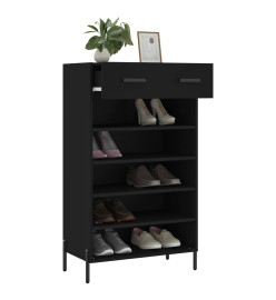 Armoire à chaussures noir 60x35x105 cm bois d'ingénierie