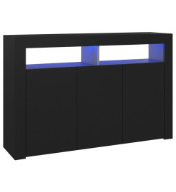 Buffet avec lumières LED noir 115,5x30x75 cm