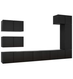 Ensemble de meuble TV 8 pcs Noir Aggloméré