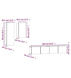 Ensemble de meubles TV 4 pcs Chêne sonoma Bois d'ingénierie