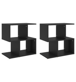 Tables de chevet 2 pcs Noir 50x30x51,5 cm Aggloméré