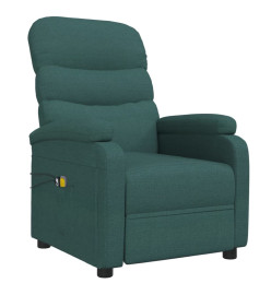 Fauteuil électrique de massage Vert foncé Tissu