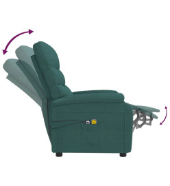 Fauteuil électrique de massage Vert foncé Tissu