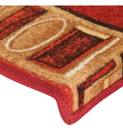 Tapis d'escalier autocollants 15 pcs 65x21x4 cm Rouge