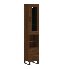 Buffet haut Chêne marron 34,5x34x180 cm Bois d'ingénierie