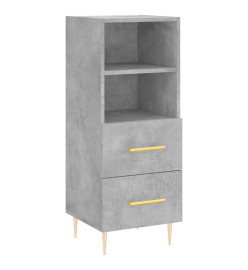 Buffet haut Gris béton 34,5x34x180 cm Bois d'ingénierie