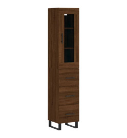 Buffet haut Chêne marron 34,5x34x180 cm Bois d'ingénierie