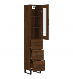 Buffet haut Chêne marron 34,5x34x180 cm Bois d'ingénierie