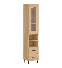 Buffet haut Chêne sonoma 34,5x34x180 cm Bois d'ingénierie