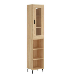 Buffet haut Chêne sonoma 34,5x34x180 cm Bois d'ingénierie