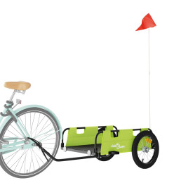 Remorque de vélo cargo vert tissu oxford et fer