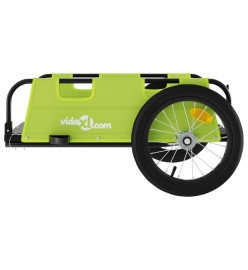 Remorque de vélo cargo vert tissu oxford et fer