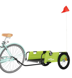 Remorque de vélo cargo vert tissu oxford et fer