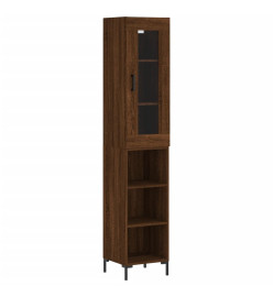 Buffet haut Chêne marron 34,5x34x180 cm Bois d'ingénierie