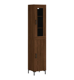 Buffet haut Chêne marron 34,5x34x180 cm Bois d'ingénierie