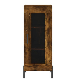 Buffet haut Chêne fumé 34,5x34x180 cm Bois d'ingénierie