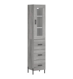 Buffet haut Sonoma gris 34,5x34x180 cm Bois d'ingénierie