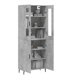 Buffet haut Gris béton 69,5x34x180 cm Bois d'ingénierie