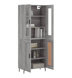 Buffet haut Sonoma gris 69,5x34x180 cm Bois d'ingénierie