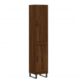 Buffet haut Chêne marron 34,5x34x180 cm Bois d'ingénierie