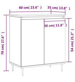 Buffet Blanc 60x35x70 cm Bois d'ingénierie