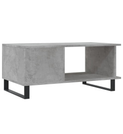 Table basse gris béton 90x50x40 cm bois d'ingénierie