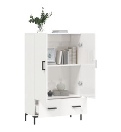 Buffet haut blanc brillant 69,5x31x115 cm bois d'ingénierie