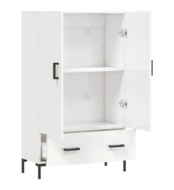 Buffet haut blanc brillant 69,5x31x115 cm bois d'ingénierie