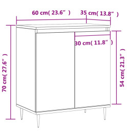 Buffet Chêne marron 60x35x70 cm Bois d'ingénierie