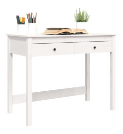 Bureau avec tiroirs Blanc 100x50x78 cm Bois massif de pin