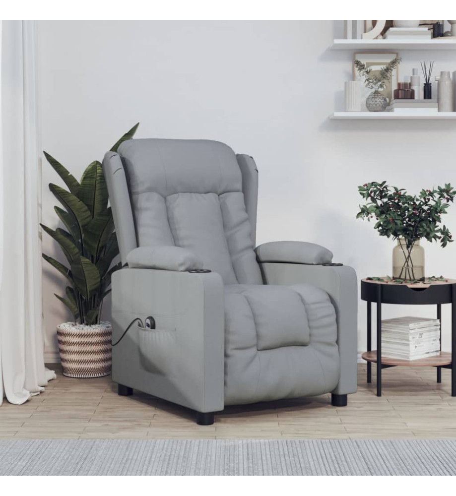 Fauteuil inclinable électrique Gris clair Tissu