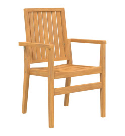 Chaises de jardin empilables lot de 6 56,5x57,5x91 cm bois teck