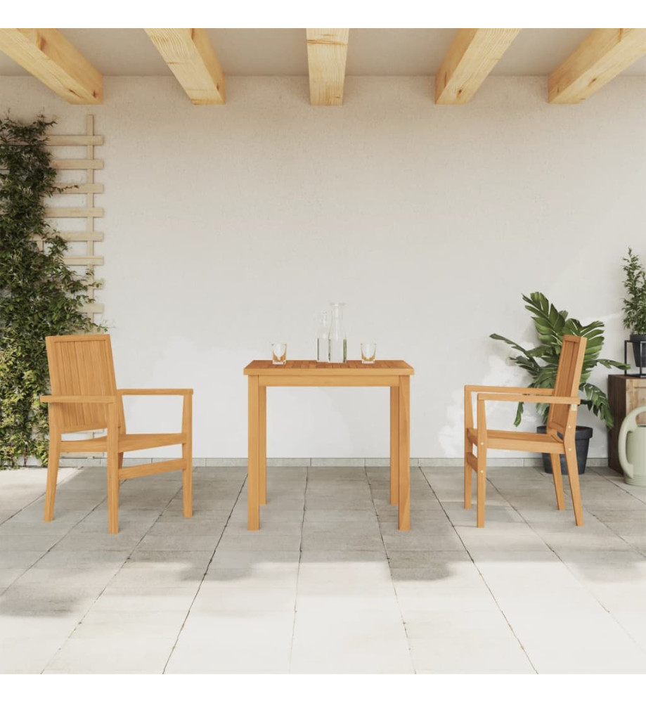 Ensemble à dîner de jardin 3 pcs Bois de teck massif