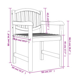 Ensemble à dîner de jardin 5 pcs Bois de teck massif