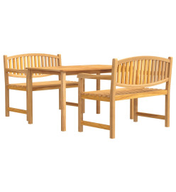 Ensemble à dîner de jardin 3 pcs Bois de teck massif