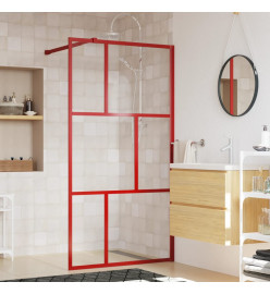 Paroi de douche avec verre ESG transparent rouge 100x195 cm